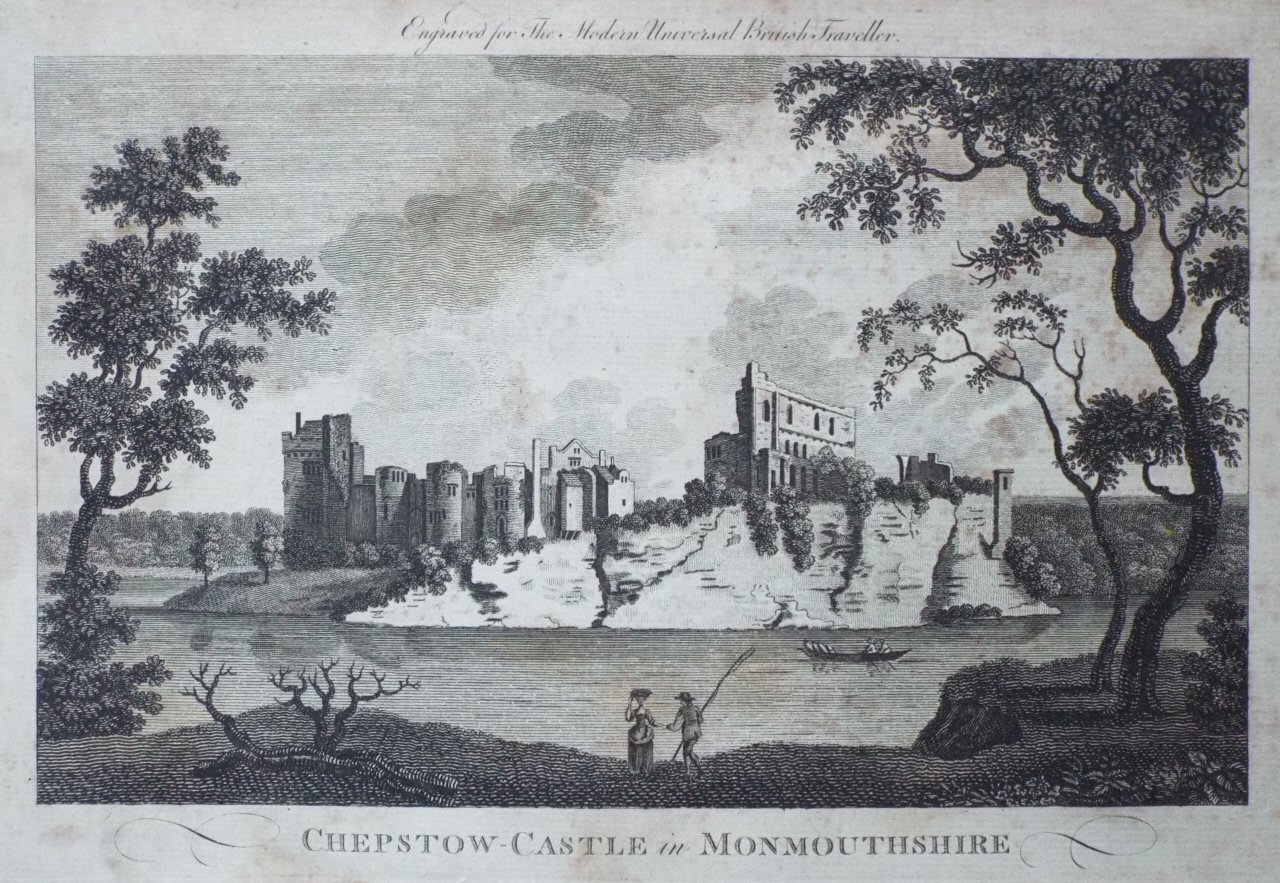 Print - Chepstow Castle, in Monmouthshire